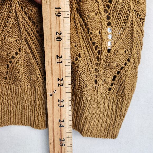 143 Story by Line Up Open Knit Pullover Sweater Women’s SZ M Camel Button Detail - Picture 10 of 14
